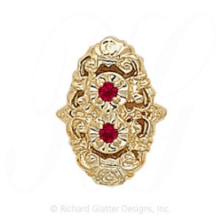 GS082 R - 14 Karat Gold Ruby Slide 